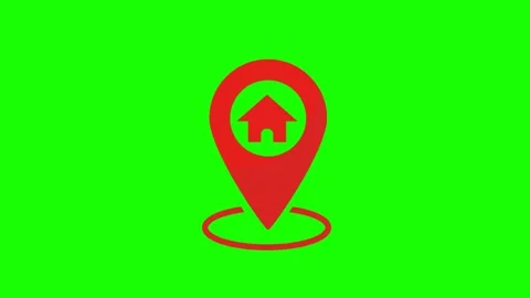 Home location marker with red pin icon Stock Footage 243955174