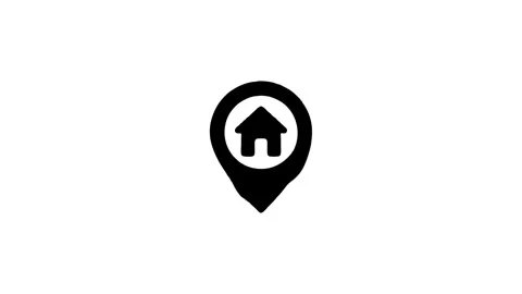 Home Location Pin Icon Animation on White Background Stock Footage 327761585
