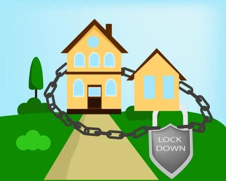 Home lockdown icon or symbol, Design Vector, Stock Illustration