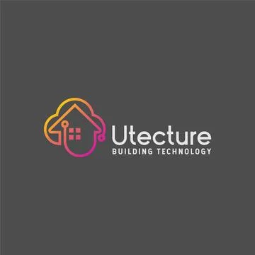 Home logo, cloud design, technology symbol. Stock Illustration