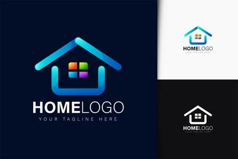 Home logo design with gradient Stock Illustration