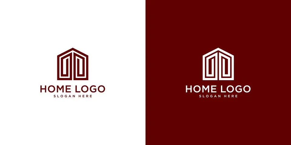 Home Logo Design Template vector Illustrazione stock