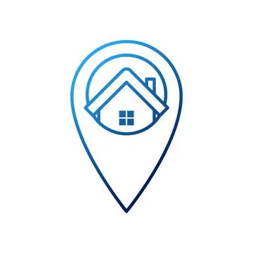 Home Logo icon vector design illustration. House with Location design concept Stock-Illustration