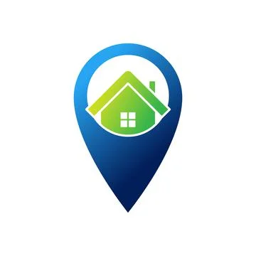 Home Logo icon vector design illustration. House with Location design concept Stock-Illustration