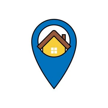 Home Logo icon vector design illustration. House with Location design concept Stock Illustration