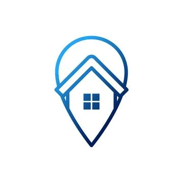 Home Logo icon vector design illustration. House with Location design concept Stock Illustration