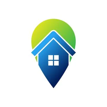 Home Logo icon vector design illustration. House with Location design concept Stock Illustration