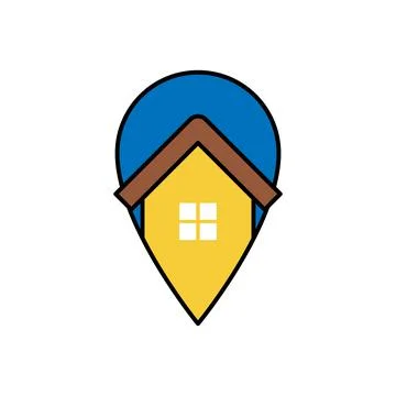 Home Logo icon vector design illustration. House with Location design concept 스톡 일러스트