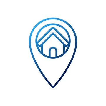 Home Logo icon vector design illustration. House with Location design concept Stock Illustration