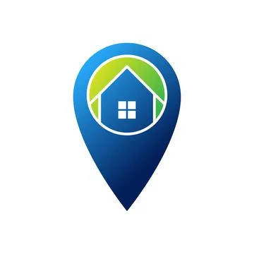 Home Logo icon vector design illustration. House with Location design concept Stock-Illustration