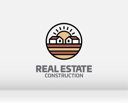 Home logo icon vector illustration design template.Home and house logo desi.. Stock Illustration