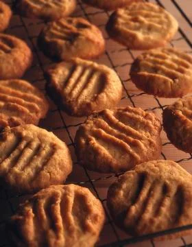 HOME MADE BISCUITS ON BAKING TRAY Foto stock