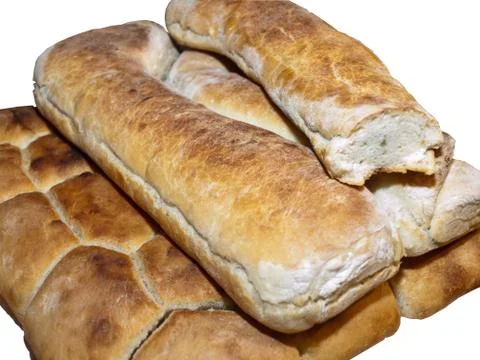 Home made bread isolated on white Stock Photos