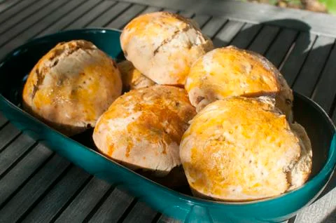 Home-made bread rolls closeup Stock Photos