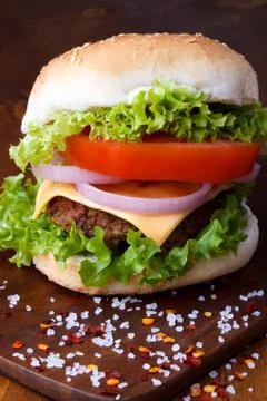 Home made burger Foto stock