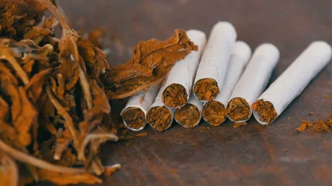 Home-made cigarettes or roll-ups are on ... | Stock Video