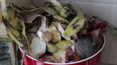 Home made compost bucket Stock Footage 58536063
