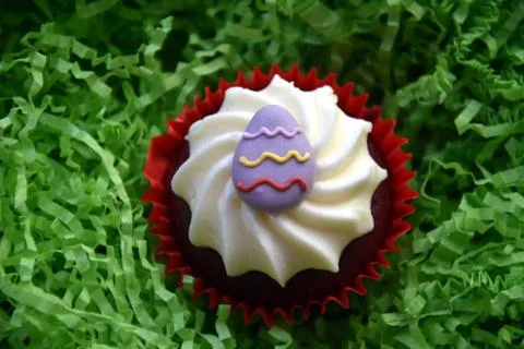 Home made decorated muffin. Easter, Mother's day, Valentine's day concept. Stock Photos