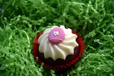 Home made decorated muffin. Easter, Mother's day, Valentine's day concept. Stock Photos