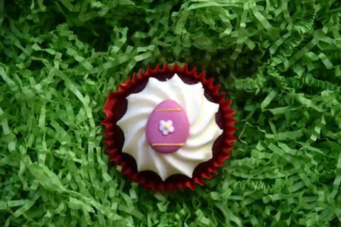 Home made decorated muffin. Easter, Mother's day, Valentine's day concept. Stock Photos