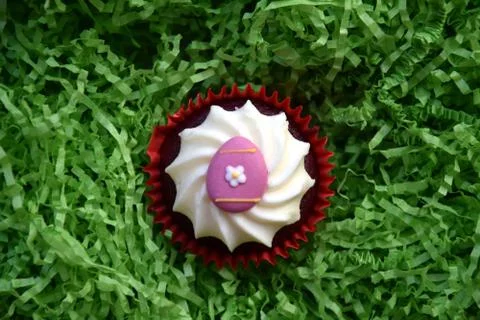Home made decorated muffin. Easter, Mother's day, Valentine's day concept. Stock Photos