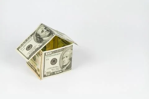 Home made from dollar notes Stock Photos