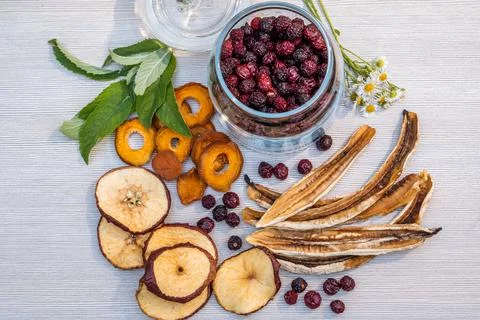 Home-made dried fruit making Stock Photos