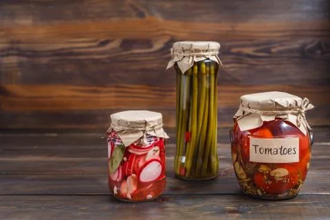 Home-made Fermented vegetables Stock Photos