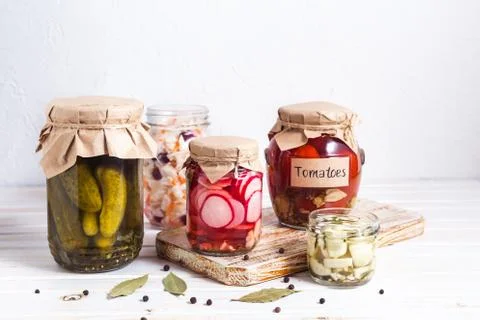 Home-made Fermented vegetables Stock Photos