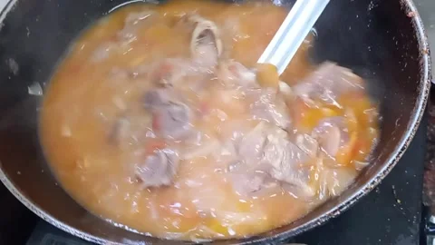 Home-made Mutton Stew with flavourful spices Stock Footage 249923805