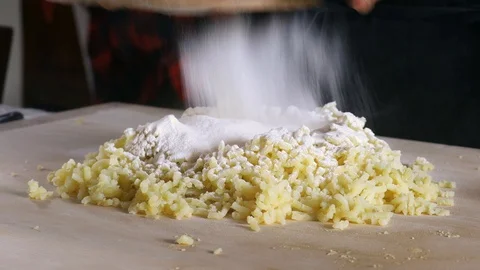 Home made potato gnocchi Stock Footage 128001703
