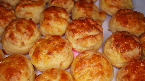 Home made scone scones rotating seamless looping food texture pattern close up Stock Footage 103097080