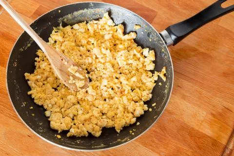 Home made scrambled eggs Stock Photos