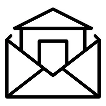 Home mail icon outline vector. Network education Stock Illustration