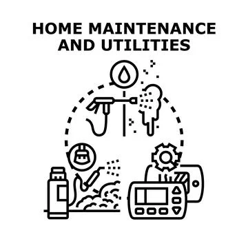 Home maintenance and utilities services vector concept Stock Illustration