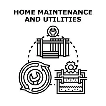 Home maintenance and utilities services concept Illustrazione stock