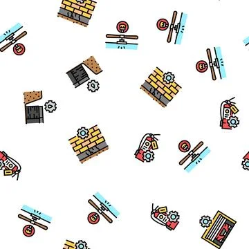 Home maintenance cleaning seamless pattern vector Stock Illustration