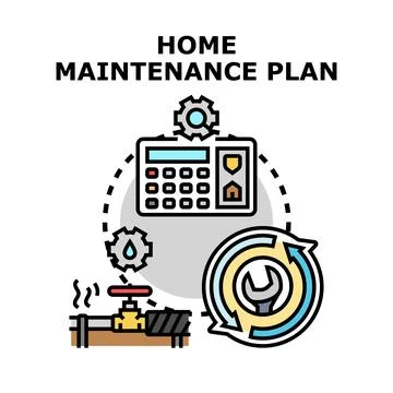 Home maintenance plan for reliable house repair service Ilustración de archivo