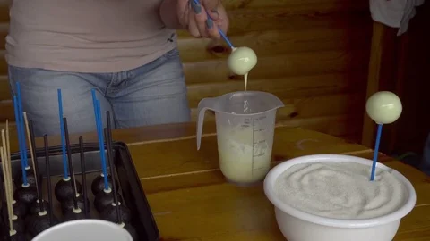 Home make cake pops Stock Footage