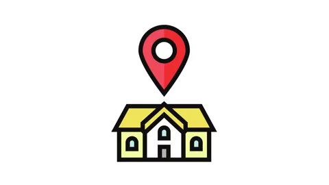 Home map location color icon animation Stock Footage 326104747