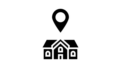Home map location glyph icon animation Stock Footage 326151520