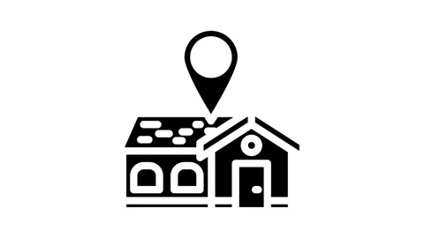 Home map location glyph icon animation Stock Footage 326742081