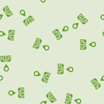Home map location glyph seamless pattern Stock Illustration
