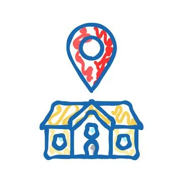 Home map location icon doodle illustration 스톡 일러스트