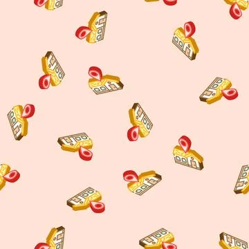 Home map location isometric icon seamless pattern 스톡 일러스트