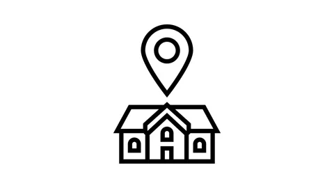 Home map location line icon animation Stock Footage 326130954