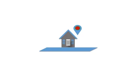Home Map Location Line Icon Animation with House Pointer. Stock Footage 334169139