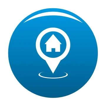 Home map pointer icon blue vector Illustrazione stock