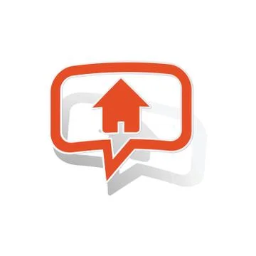 Home message sticker, orange Ilustración de archivo