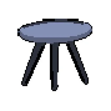 Home metal table pixel art vector illustration Stock Illustration